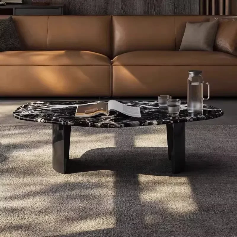 Marble coffee table living room water drop high-end tea table marble 2025 luxury stone light luxury high-end coffee table
