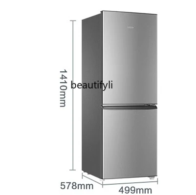Mini refrigerador ultrafino de ahorro de energía para dos personas, dormitorio de dos puertas, doble apertura, 180L
