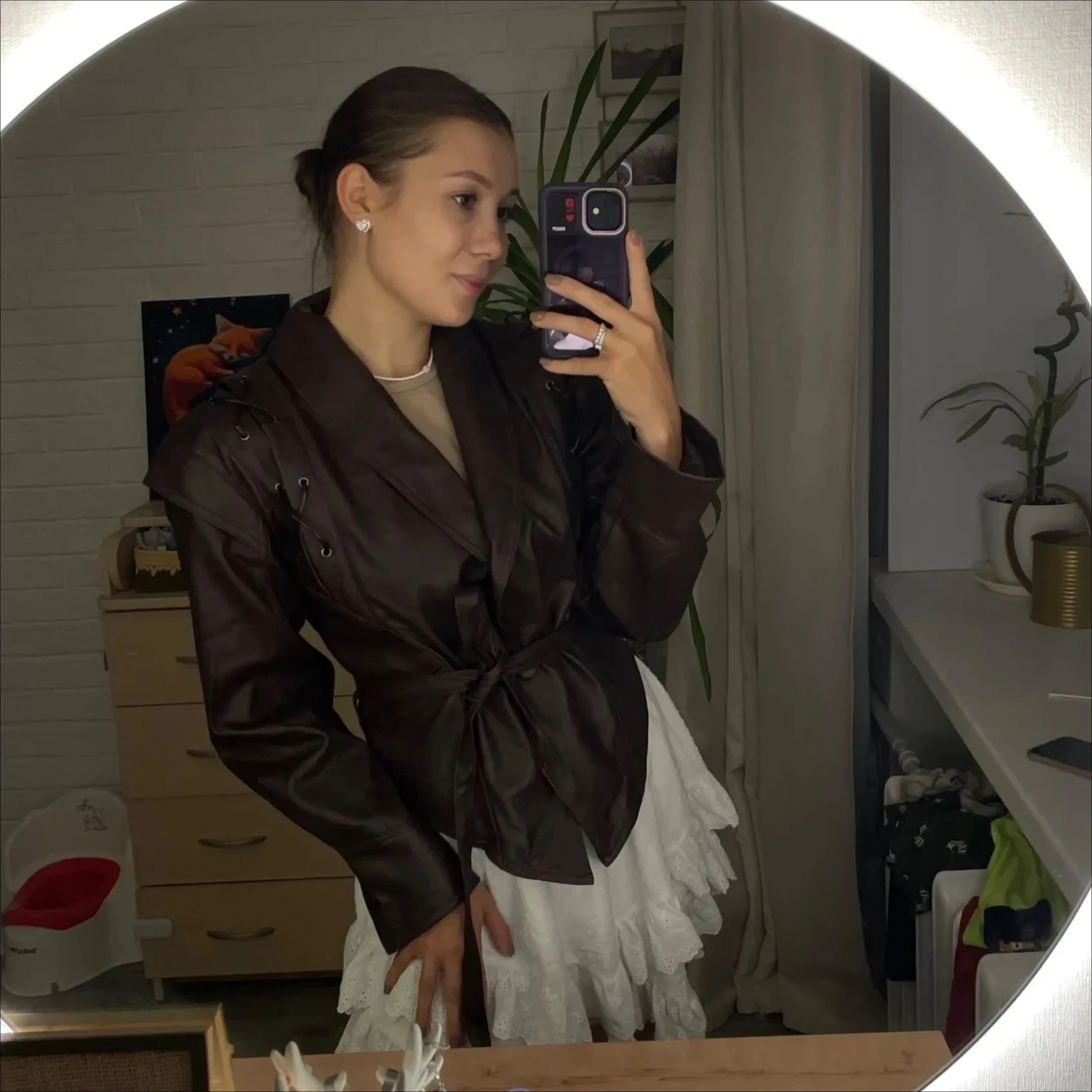 معطف سترة نسائي ربيعي من Oligai مصنوع من الجلد الصناعي لعام 2025، بلوزة رائعة من البولي يوريثان لشارع العليا