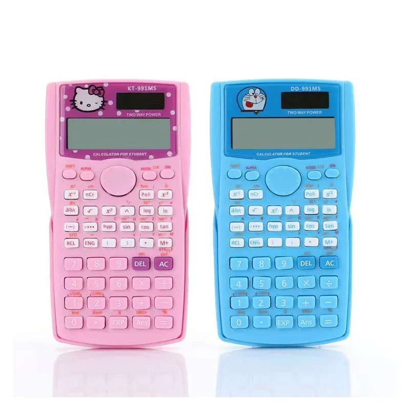 Hello Kitty Funzione scientifica Computer 350Ms Calcolatrice multifunzionale per l'insegnamento delle scienze di precisione per studenti Rosa Simpatico cuore femminile