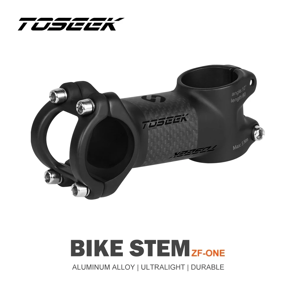 

TOSEEK ZF-ONE Bike Stem Handlebar 31.8mm Bicycle Mountain Stems MTB Parts Angle 10 Degrees and 17 Degrees 60/70/80/90/100/110mm