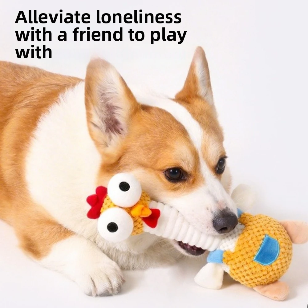 

Funny Bite-resistant Plush Dog Toy Cartoon Simulated Animals Dog Chew Toy Cute Pet Squeak Toy Indoor Play