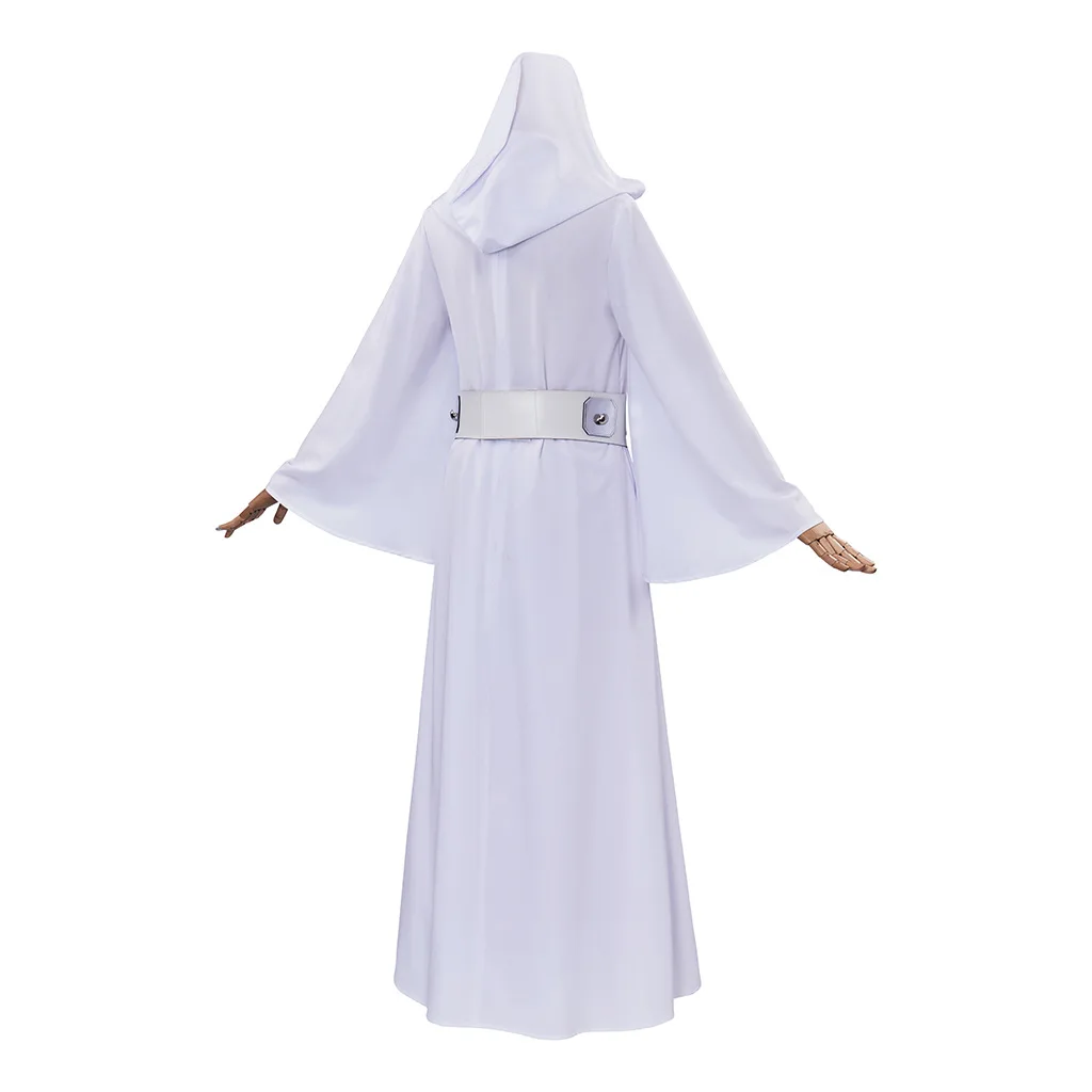 

Leia Princess Cosplay Costume Cloak Dress Robe Belt Wig Adult Women Fantasia Halloween Carnival Party Suit