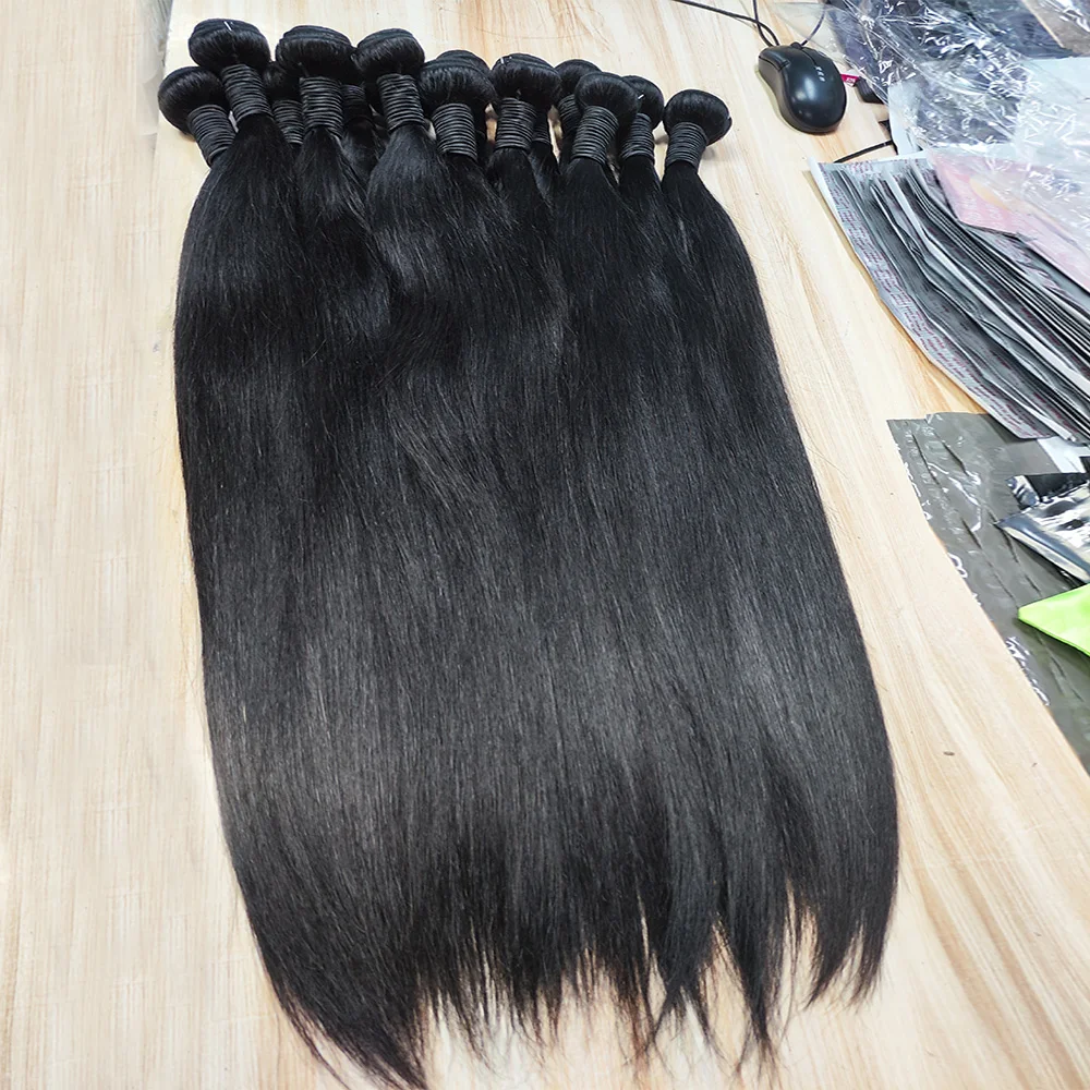 100% Human Hair Bundles And Weaves 22 24 26 Inch Straight Bundles Human Hair Extensions 3 PCS /Pack Brazilian Hair Bundles Deals 30 40 Inch Raw Hair Bundles Fast Shipping Hair Bundles Factory Wholesale Price
