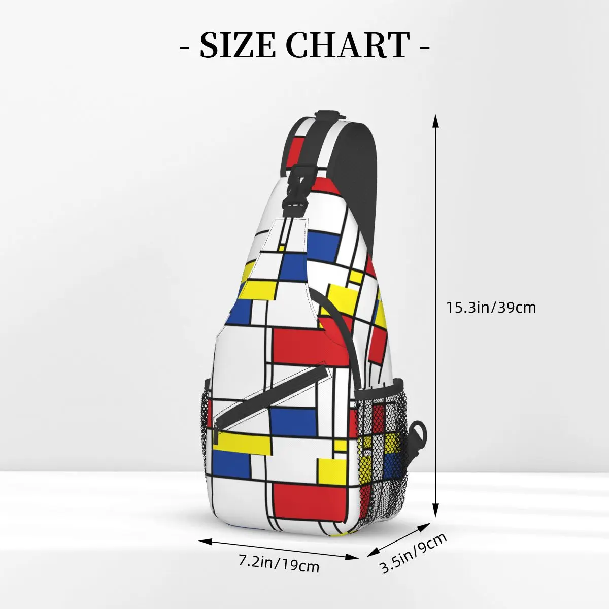 Mochila pequeña minimalista De Stijl para hombre y mujer, bolso De hombro cruzado al pecho, mochila escolar para senderismo al aire libre