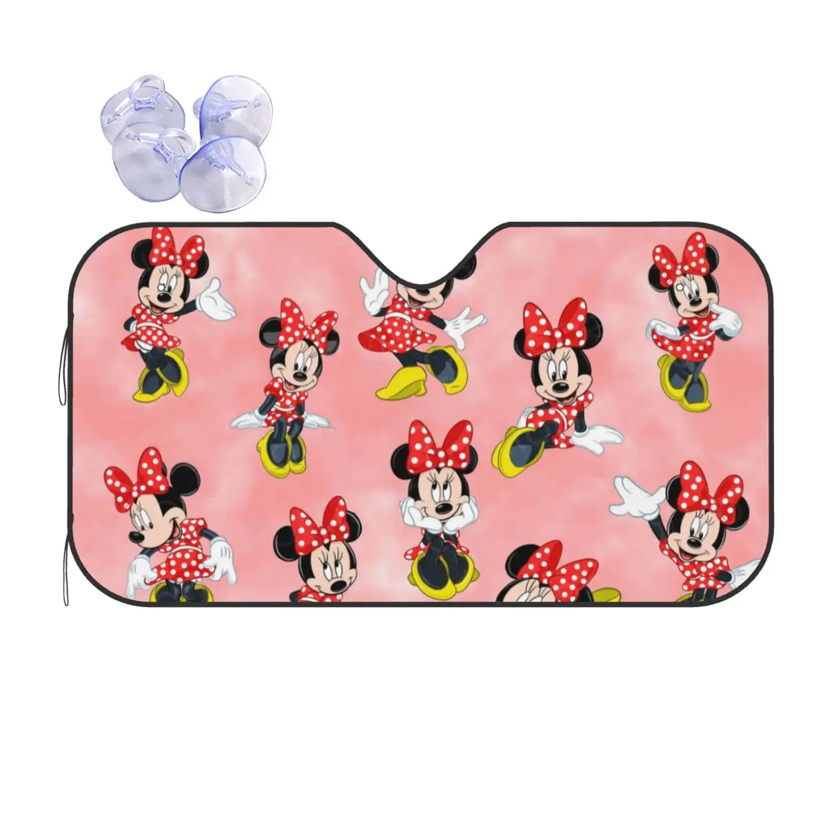 

Custom Minnie Mouse Anime Windshield Sunshade Cartoon Foldable Reflective Sun Blocker Front Window Shade Visor