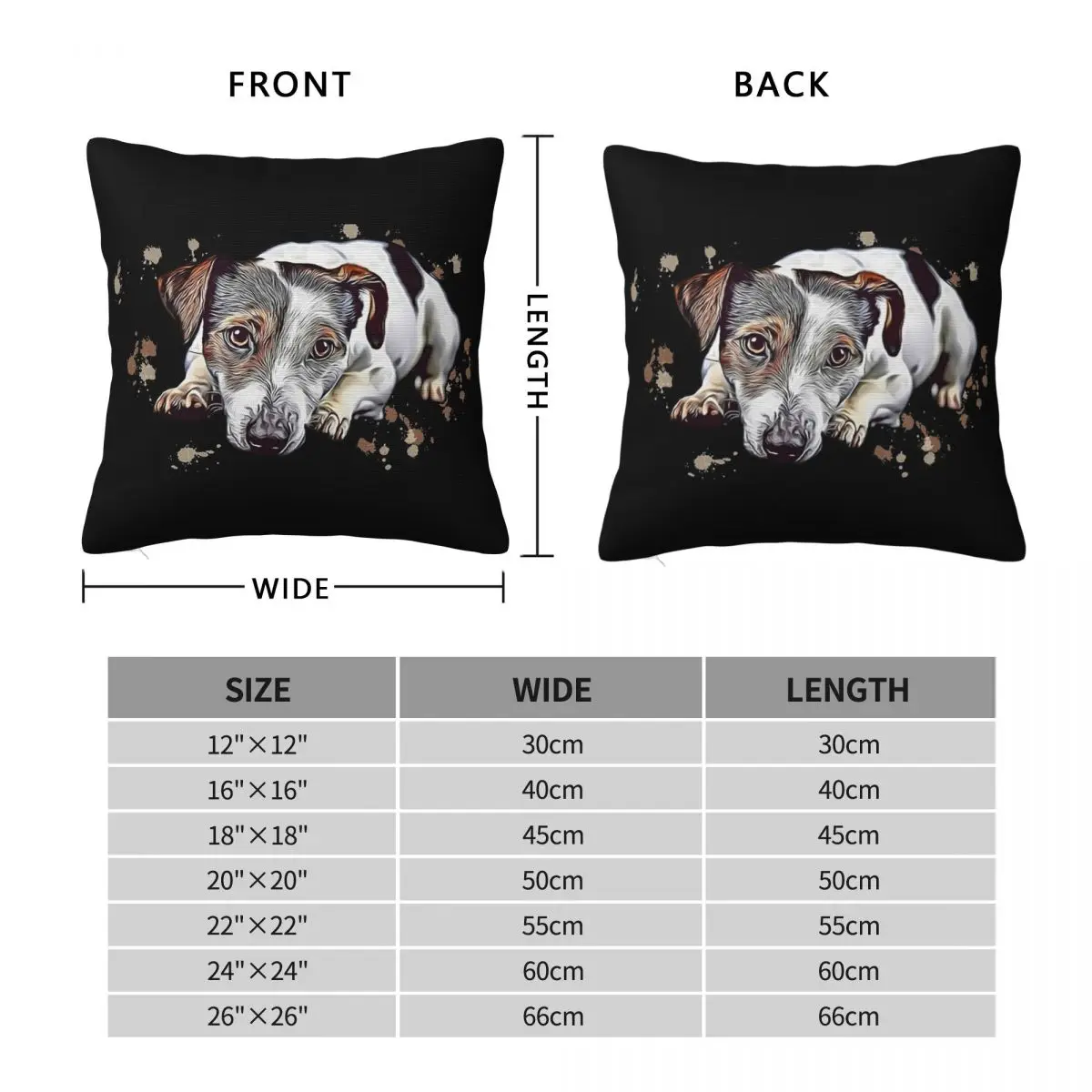 Sweet Jack Russell Terrier Gift Dog Lover Mum Square Pillowcase Pillow Cover Cushion Decor Comfort Throw Pillow for Home Bedroom