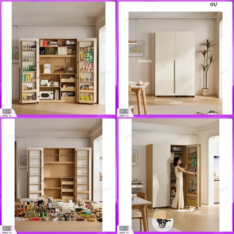 

Wall Mounted Side Cabinet Storage Organizer for Living Room Kitchen Pantry Snacks Kitchenware Multi Purpose Home Office