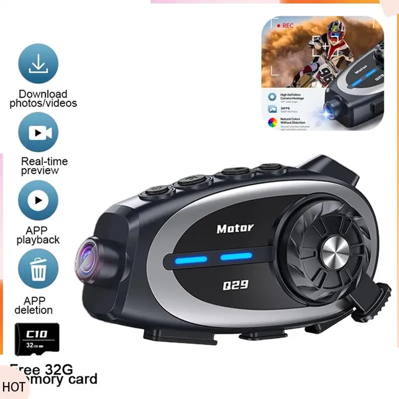 

News 1080P Video Dashcam For Motorcycle Helmet Intercom Headset Wifi Camera Recorder DVR Wireless Interphone Handsfree Call Kit