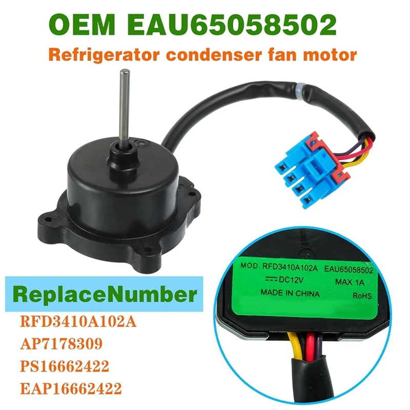 냉장고 콘덴서 선풍기 모터 교체용, EAU65058502, EAU64843805, RFD3410A102A, AP7178309, PS16662422