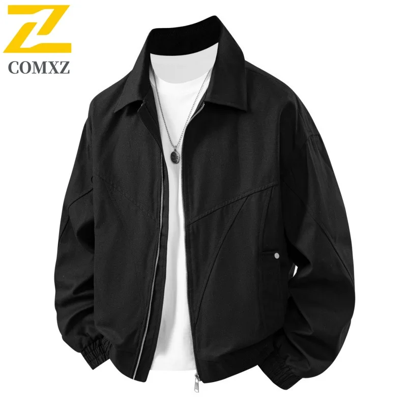 COMXZ Premium Men Jacket Korean Style Fashion Lightweight Coat Casual Daily Style Windproof Spring Autumn Garment
