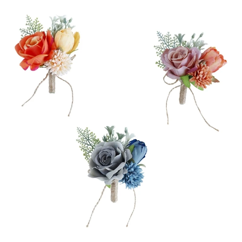 Wedding Boutonnieres Artificial Flower Arrangement for Wedding Reception Wedding Ceremony Engagement Decors DropShip