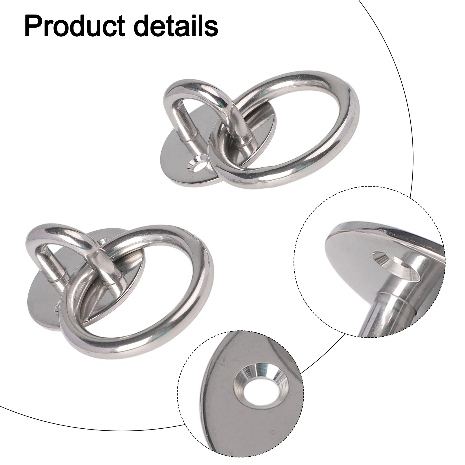 For Deck Use For Marine Environment Tie Down Eye Plates Stainless Steel Anchors Ideal For Boating Approx Wire Diameter 6mm