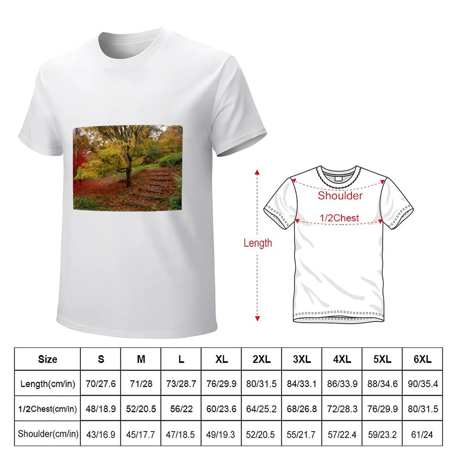 Stairway of fall T-Shirt heavyweights plain hippie clothes customs heavyweight t shirts for men