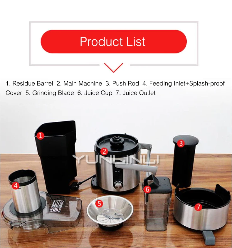 Commerciële Juicer 1000W Volautomatische Sapcentrifuge Intelligente Roestvrijstalen Sapmachine Huishoudelijke Juicer