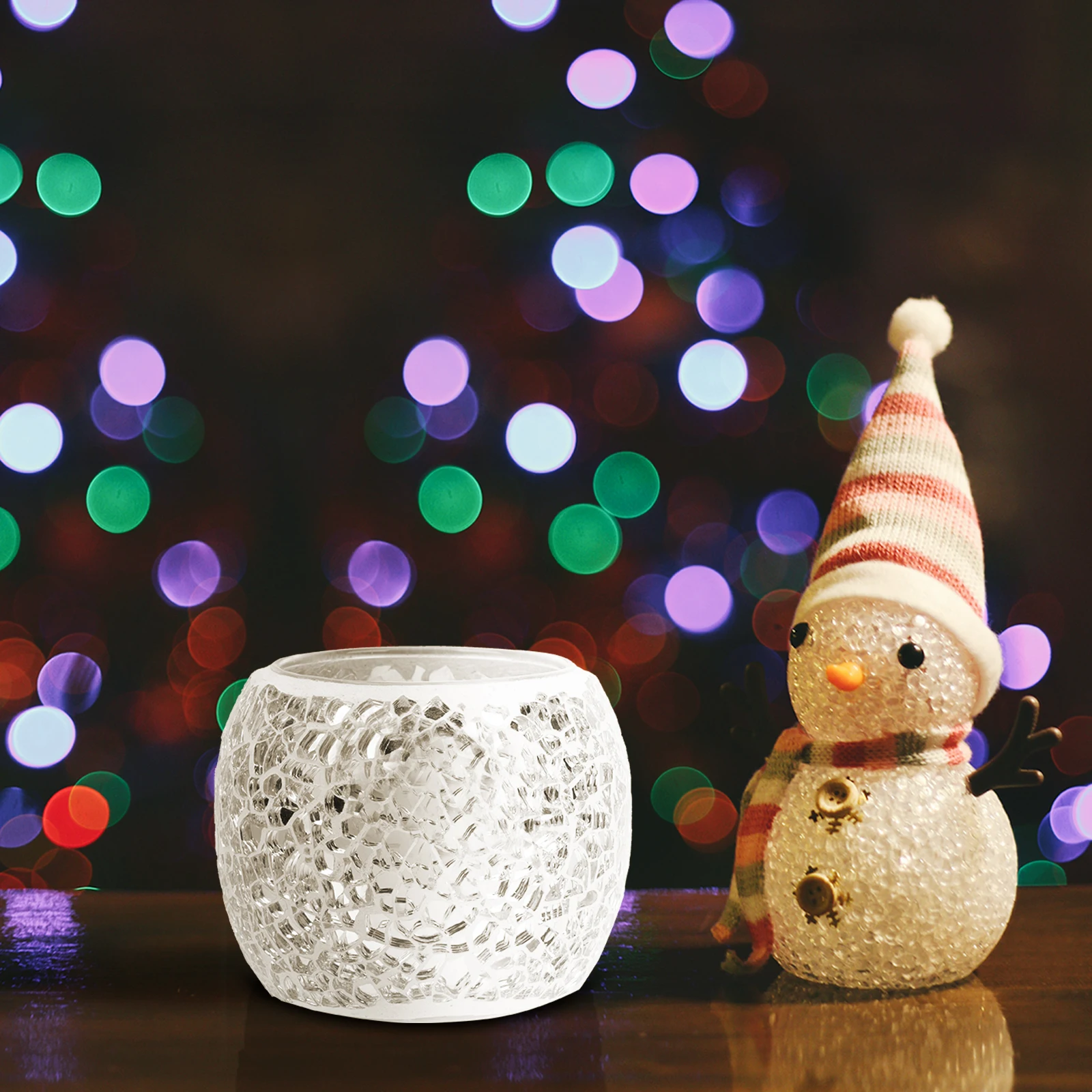 

Glass Candlestick Creative Design Tabletop Ornament for Dining Decoration Pattern Glass Candleholder