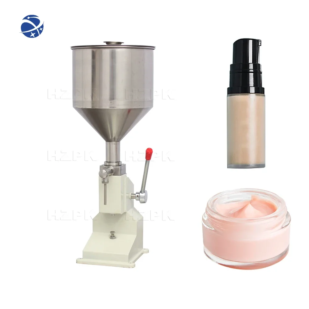 

yyhc hzpk A03 desktop manual cosmetic face cream lip balm viscosity liquid fillling machine manufacturer