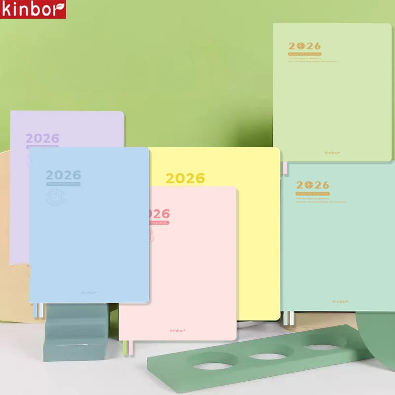 Cuaderno planificador Kinbor A5 de ocho rejillas, papel BaChuan de 52g, colores puros, calendario anual/mensual/diario, regalos, 2026