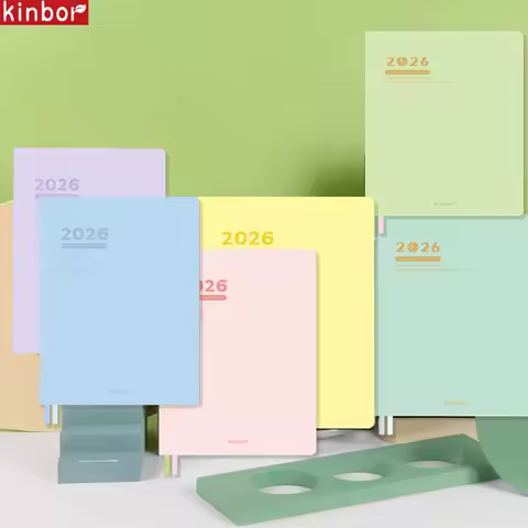 2026 Kinbor A5 Eight Grid Timeline Planner Notebook,52g BaChuan Paper Pure Colors Annual/Monthly/Daily Schedule Plan Book Gifts