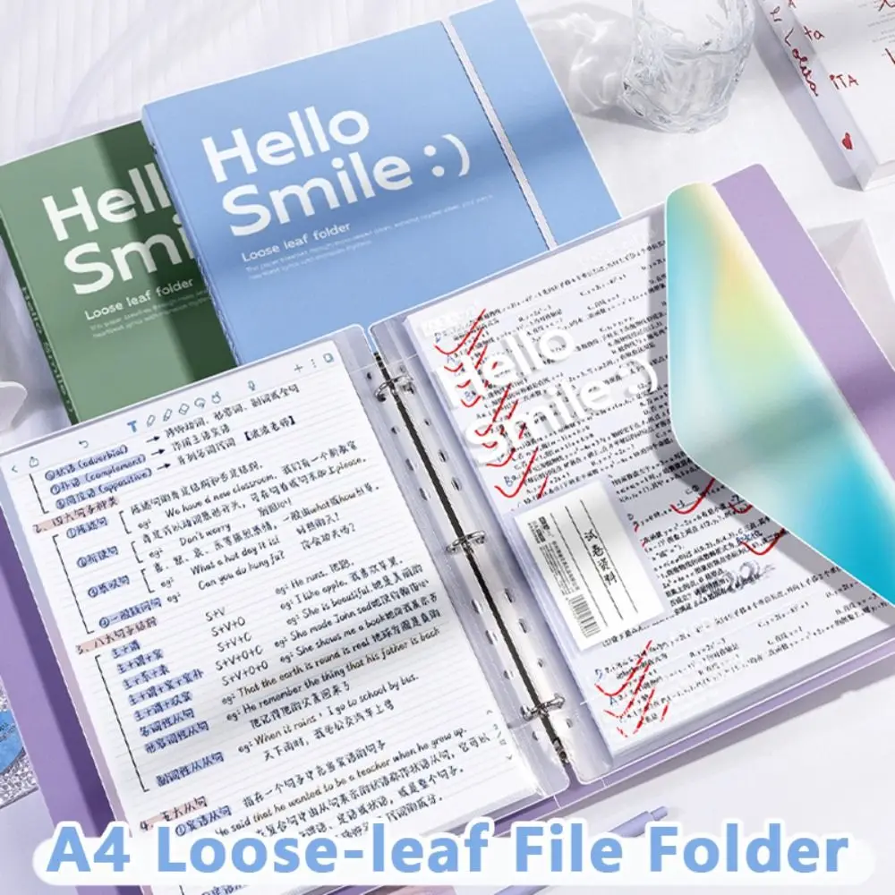 Map File A4 Loose Leaf Gaya INS, Dapat Dilepas, Transparan, Buku Data, Alat Tulis Siswa, Kantong Penyimpanan Kertas Ujian, Sekolah, Kantor