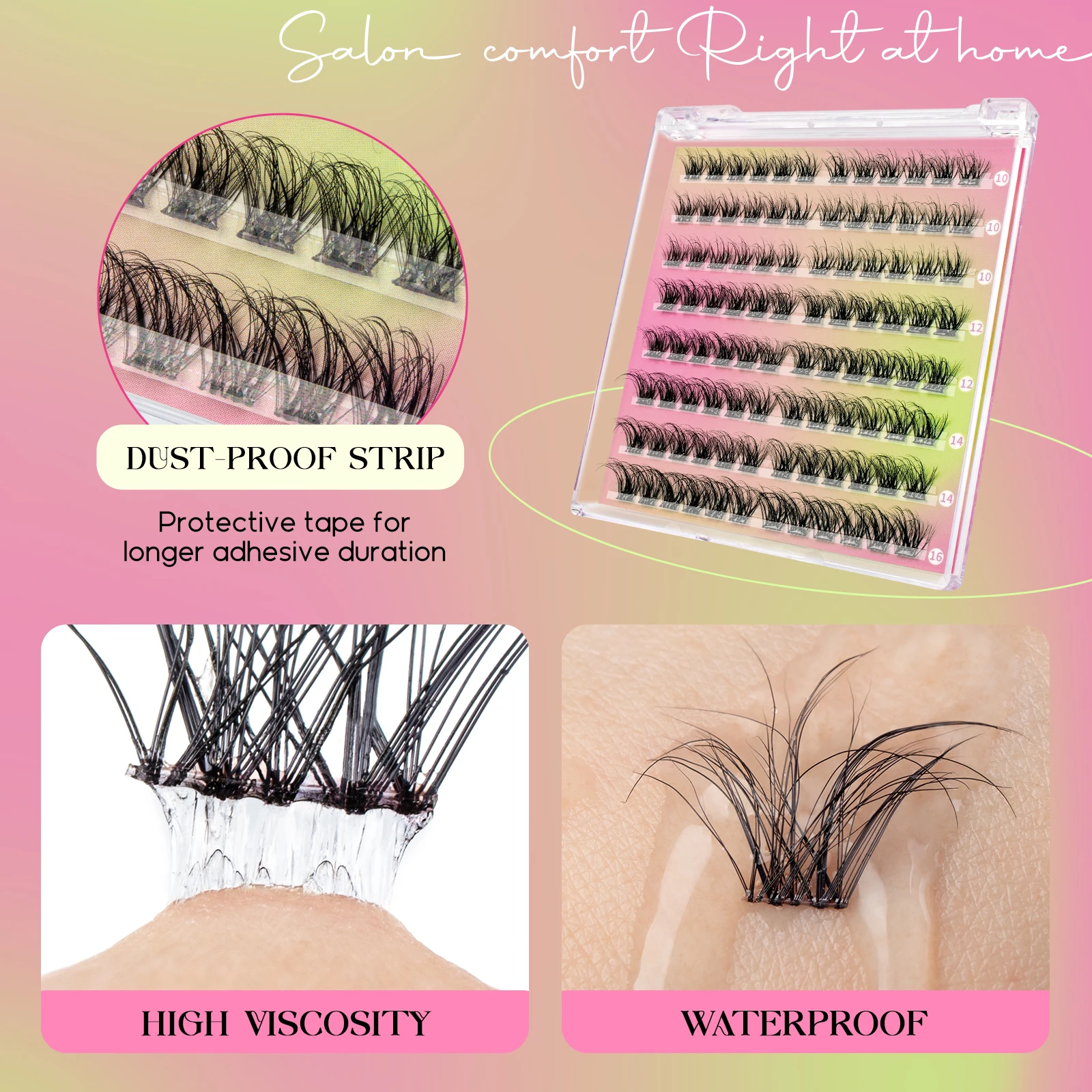 VYRILA pas de colle nécessaire grappes auto-adhésives bricolage Extension de cils individuelle pré-collé naturel doux cils outils de maquillage Cils