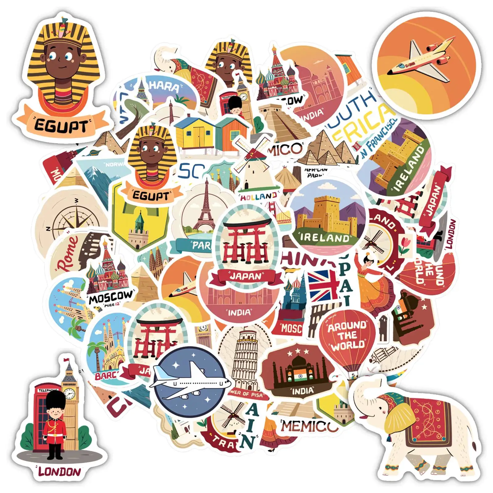 

35pcs-50pcs Adventure Travel Stickers Playful Adventure Travel Stickers Stickers For Guitar DIY Skateboard Laptop Luggage