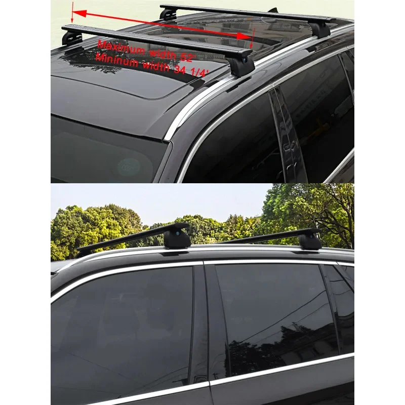 Hot Selling Auto Parts 2PCS Aluminum Lockable Adjustable Flush Roof Cross Bar Luggage Cargo Rack