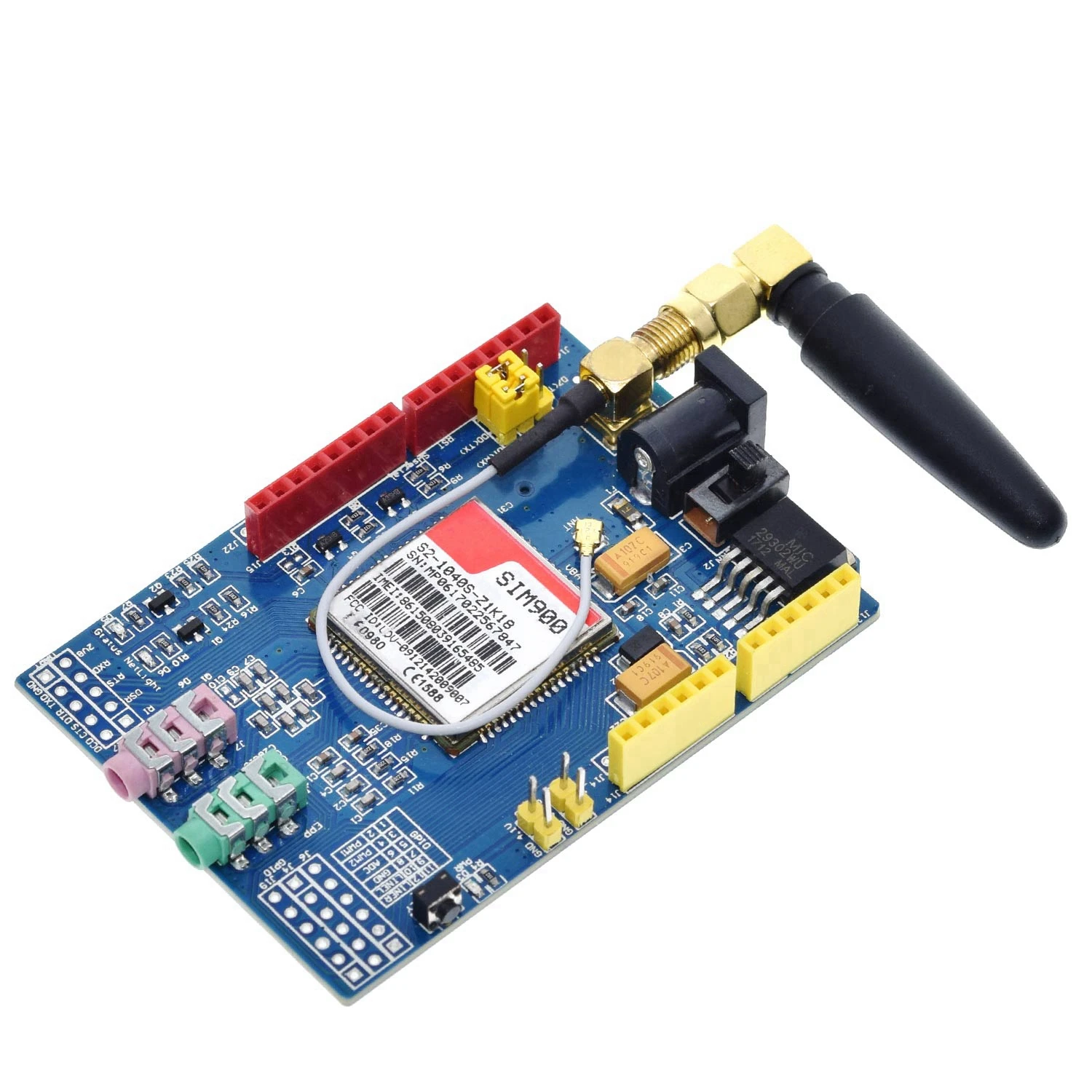 Imagem -03 - Mhz Gprs Gsm Placa de Desenvolvimento Módulo Kit para Arduino Sim900 850 900 1800 1900