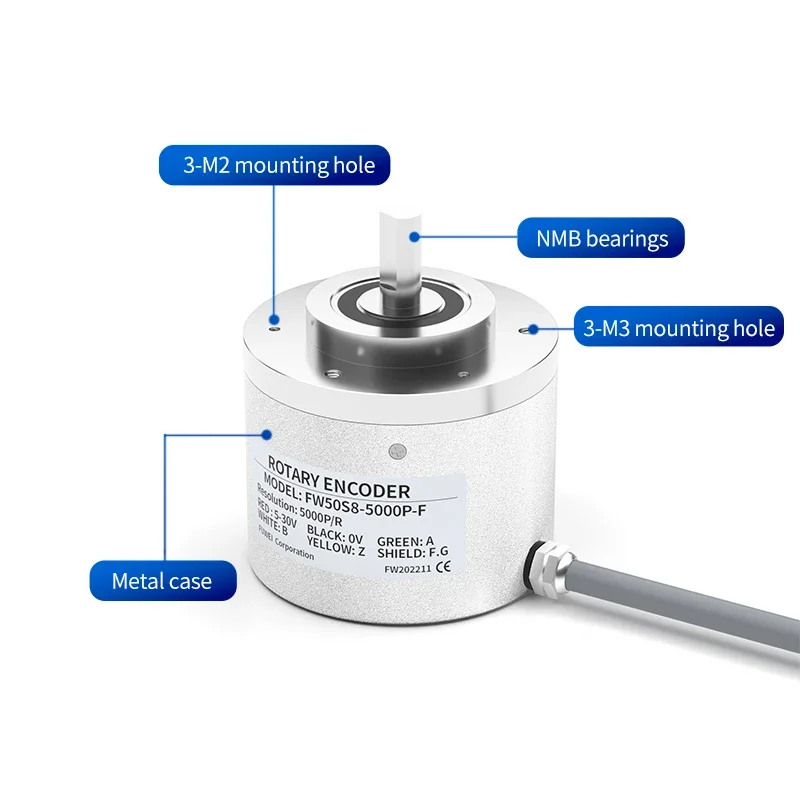 Mesin Pengkode FW50S8-5000P-F Encoder Bubut CNC Encoder Putar Encoder Putar Inkremental