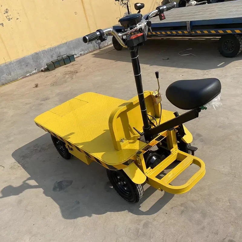 Electric Flatbed Trolley Warehouse Factory Storage Logistics Turnover Cart Heavy Duty Platform Truck for Material Handling