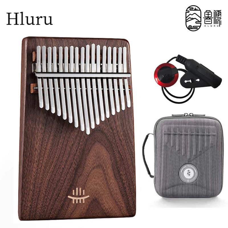 Hluru 17/21 Keys Kalimba Professional Finger Piano Full Solid Wood Black Walnut Kalimba Thumb Piano Portable Musical Instrument