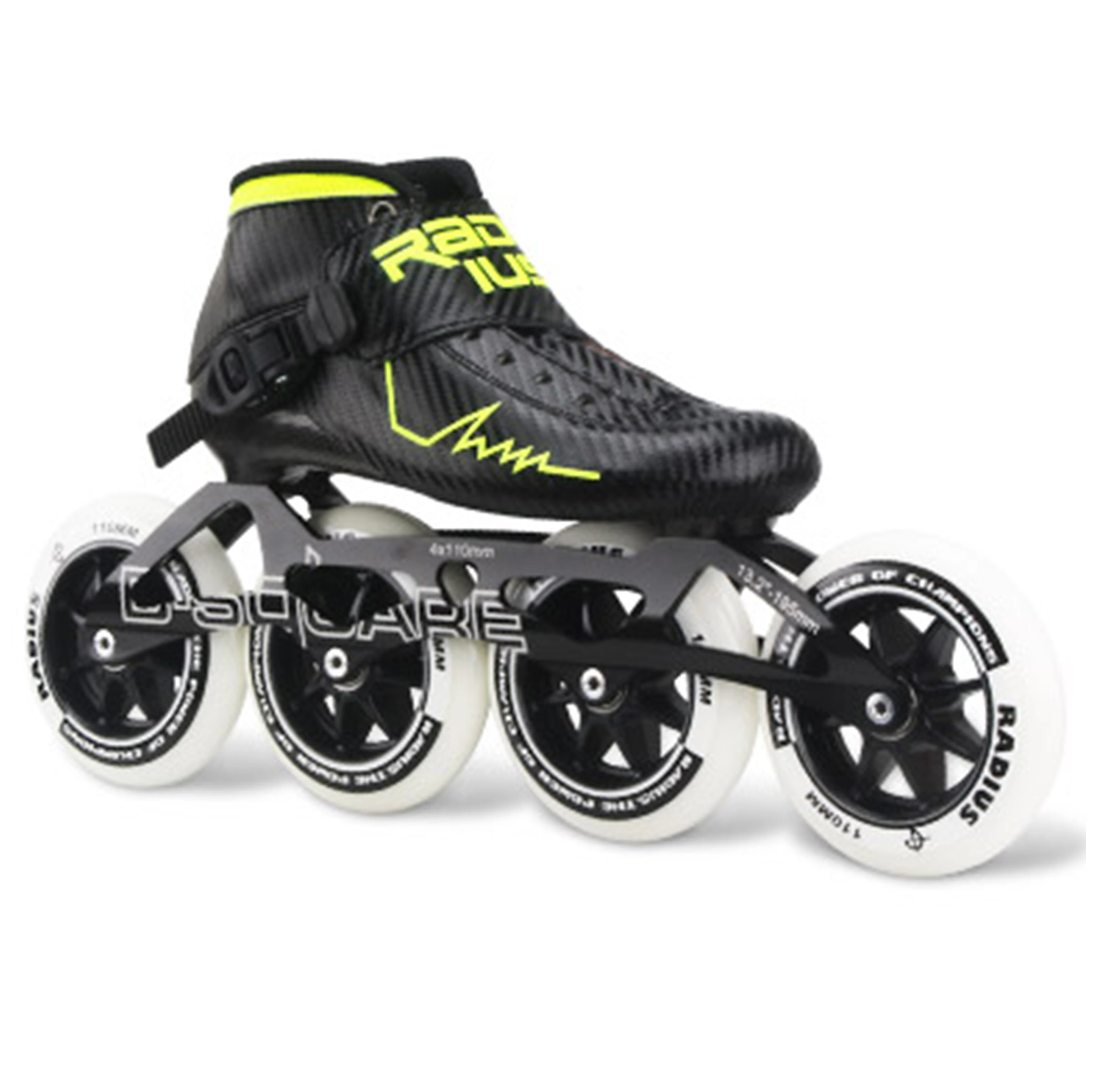 EACH Professional Speed Inline Skating Shoes for Adults 4 Carbon & Alloy Wheels PU & Aluminum Chassis