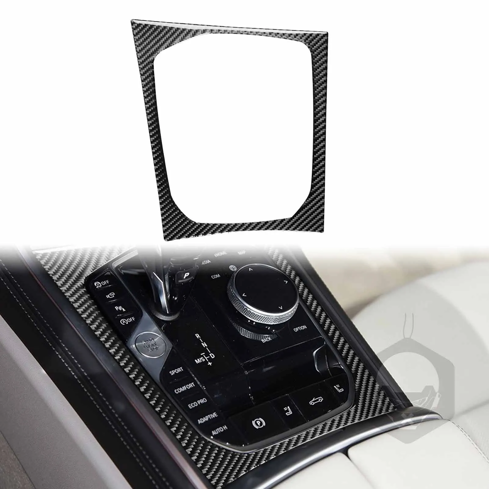 

Carbon Fiber Central Control Gear Shift Panel Decoration Cover Sticker For BMW 8 Series G14 G15 2019-2023 Car Interior Accessory
