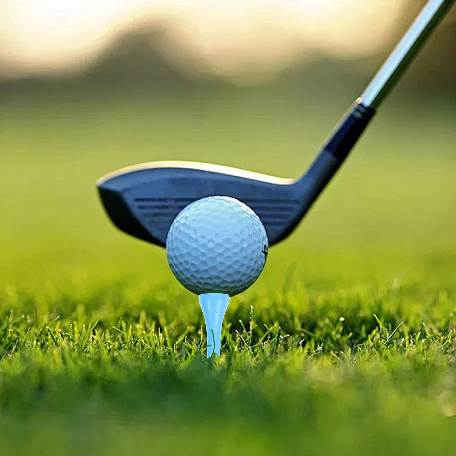 

100PCS Golf Wood Tees Outdoor Protection Blue Colorful Simple Durable Environmental Safe Friction Reduction Golf Rod Golfer