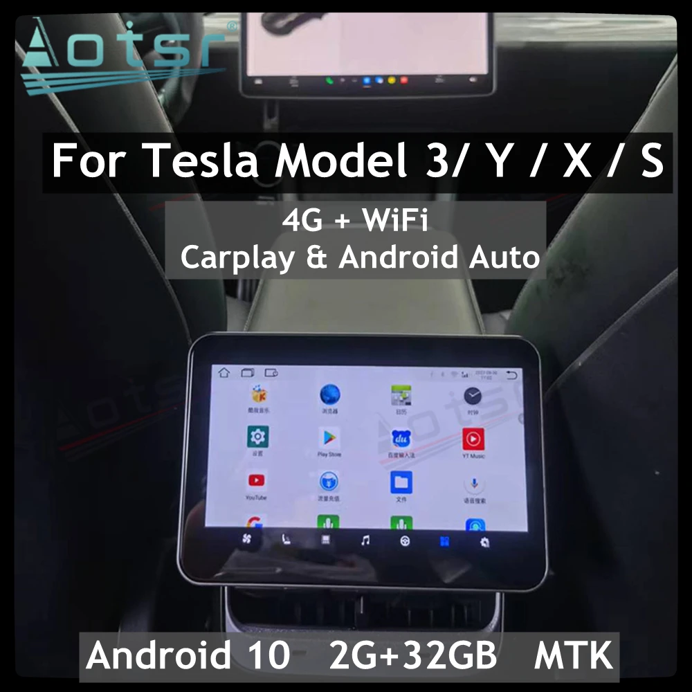 Lettore multimediale per auto Android per Tesla Model 3 Y X S sedile posteriore intrattenimento Display LCD pannello di controllo del clima del