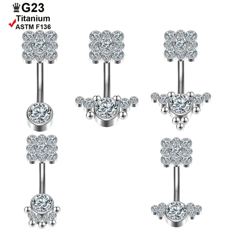 

G23 Titanium Navel Piercing Premium Gem Stone Body Piercing Jewellery 14G Belly Button Rings Ring Jewelry For Women Wholesale