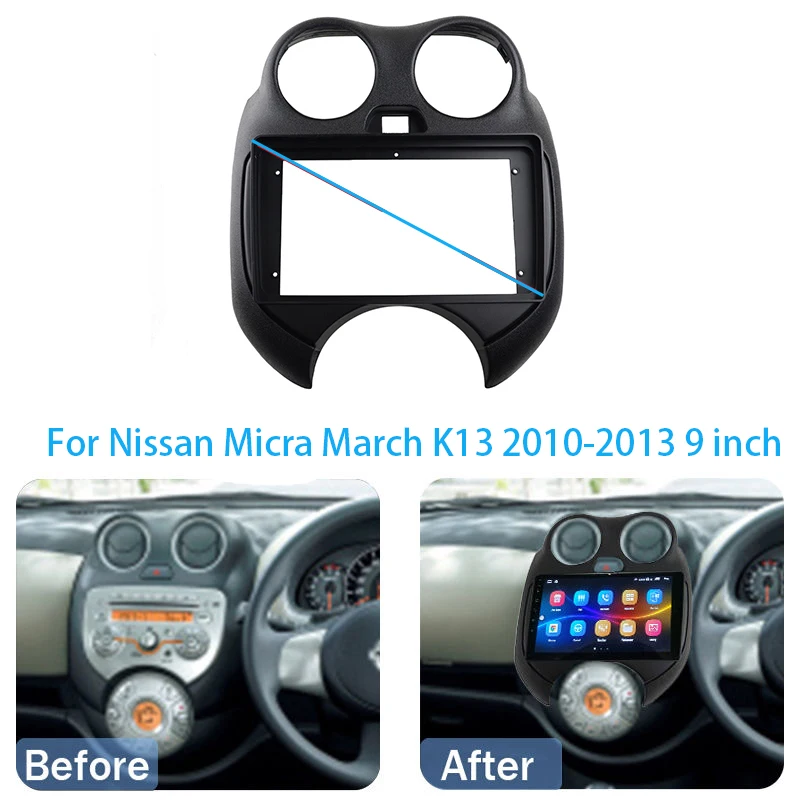 

Car Radio Fascia For Nissan Micra March K13 2010-2013 Dashboard Panel Frame Replacement Kit