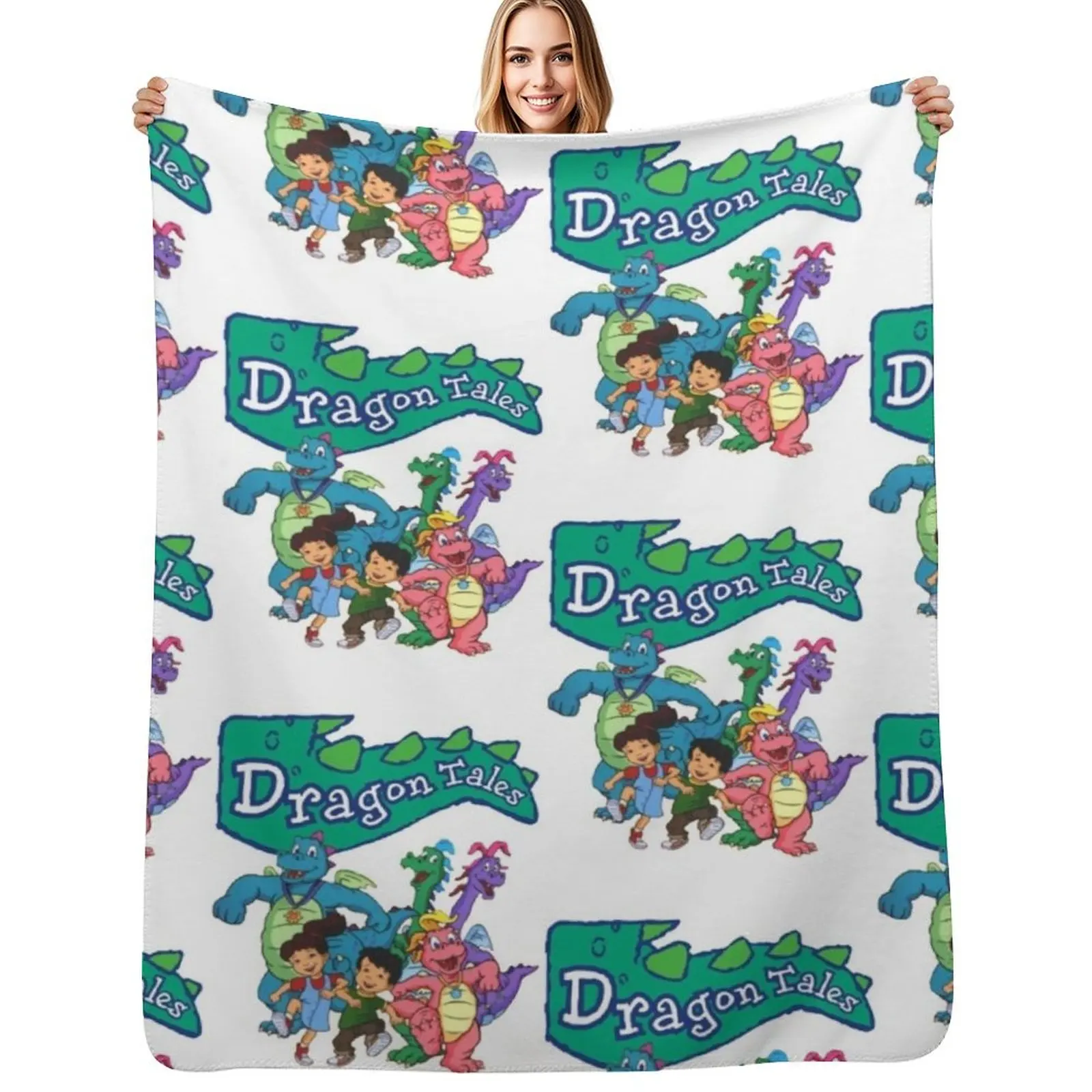 

Dragon Tales Graphic Classic Throw Blanket Soft Solid Color Blanket for Couch Bed