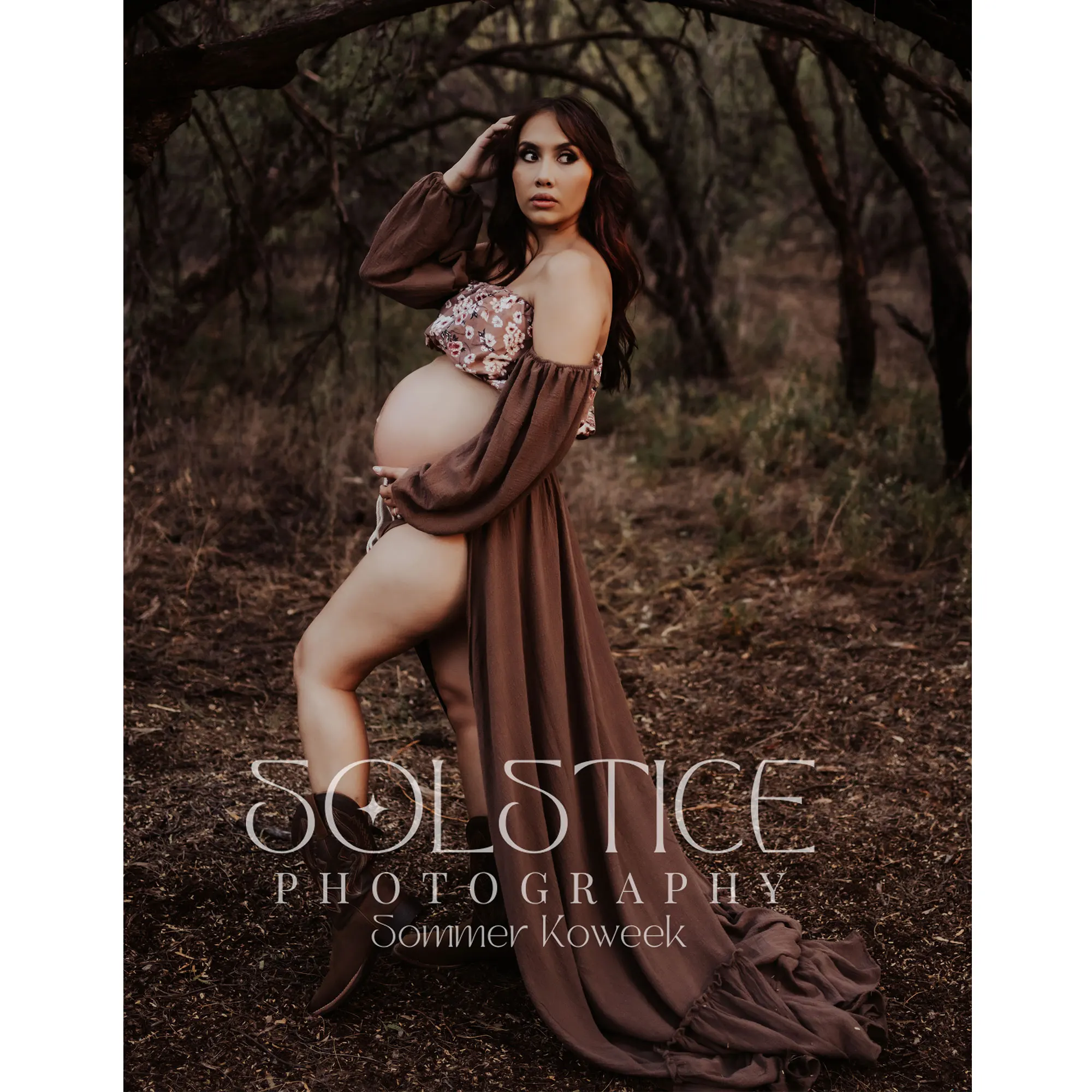 Don&Judy Shoulderless Two Piece Set Maternity Photoshoot Dress Bohemian Top Skirt Babyshower Pregnancy Women Photo Shoot Costume