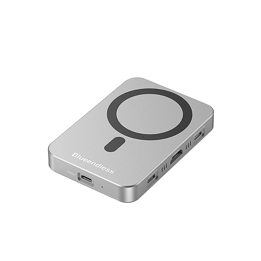 10Gbps Magnetic M.2 NVME SSD Enclosure USB-C Docking Station Card Reader SD3.0 TF3.0 4k@60Hz Video Storage for iPhone 17 16 15