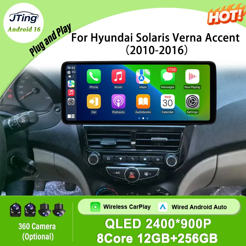 for Hyundai Solaris Verna Accent 2010-2016 12.3