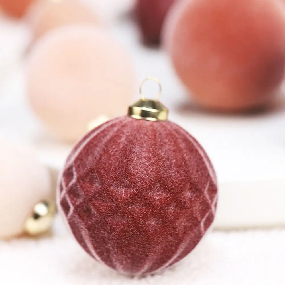 Pendentif Boule de Velours Floqué Réutilisable et Incassable, Ornements d'Arbre de Noël, 35 Pièces