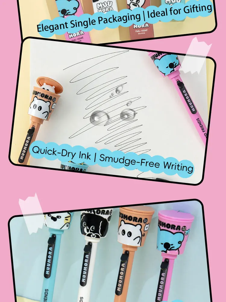 1 Stück Druckknopf-Kugelschreiber im Dosenformat. Niedlicher, ästhetisch ansprechender 0,5-mm-Übungskugelschreiber im Instagram-Stil mit schnelltrocknendem schwarzem Tinte. Kreatives Schreibwaren-Set für Studenten – Detail 10