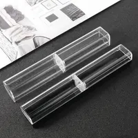 Estuche de acrílico transparente para bolígrafos, caja de almacenamiento vacía para bolígrafos de 40 piezas, regalo para escuela y oficina