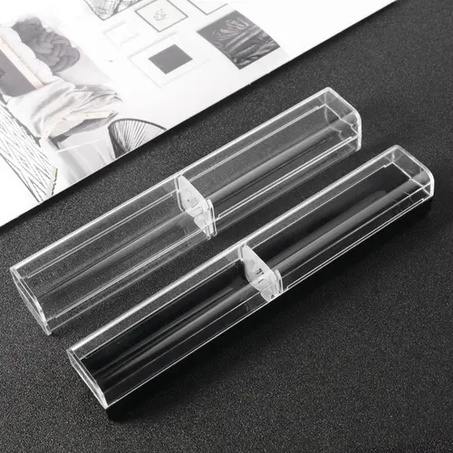 Estuche de acrílico transparente para bolígrafos, caja de almacenamiento vacía para bolígrafos de 40 piezas, regalo para escuela y oficina