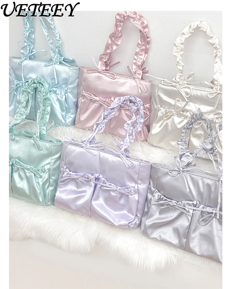 Lolita Original Large-capacity Ribbon Pain Bag Japanese 20cm Comic Show Two-dimensional Bags Sweet Candy Color Student Backpack