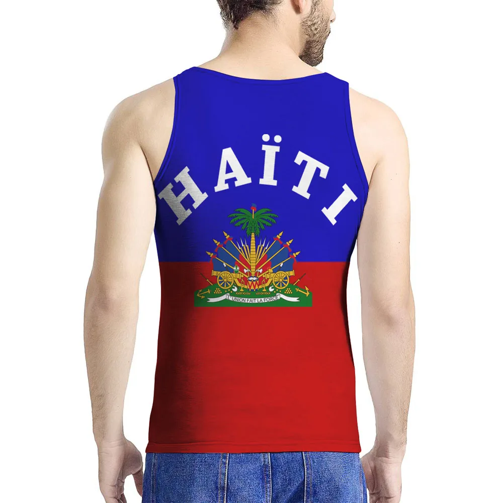 Haiti Free Custom College Name Team Logo Ht Tank Tops Hti Country Travel French Nation Haitian Republic Flag Print Photo Clothes