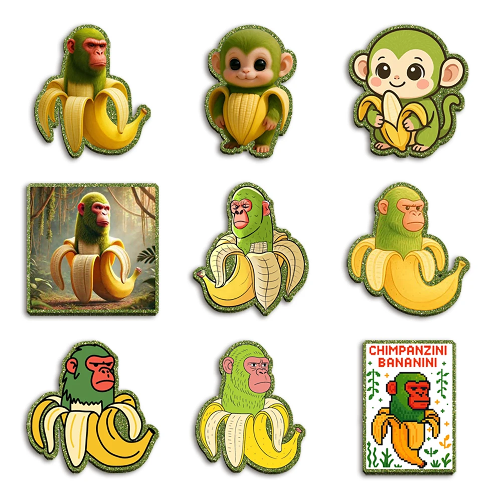 

Tung Glitter Acrylic Flatback Color Chimp Banana Funny DIY Craft Decor For Shoes Earrings Keychains Christmas Party Supplies
