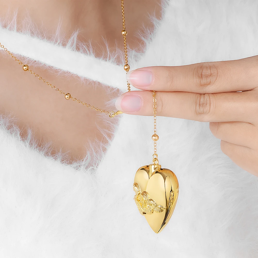 قلادة مدلاة بفتحة على شكل قلب من DCARZZ LDR قابلة للفتح، سلسلة عنق مغناطيسية للنساء والفتيات
