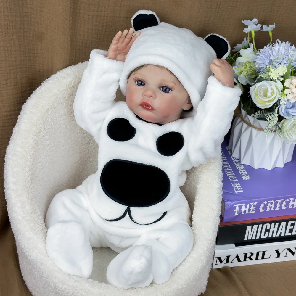 

18-Inch Cute Simulation Baby Imported Soft Rubber Reborn Doll 3D Skin Exquisitely Painted W-018xkbs